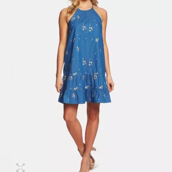 CeCe Dresses & Skirts - Cece Women’s Tiered Floral Embroidered Halter Dress